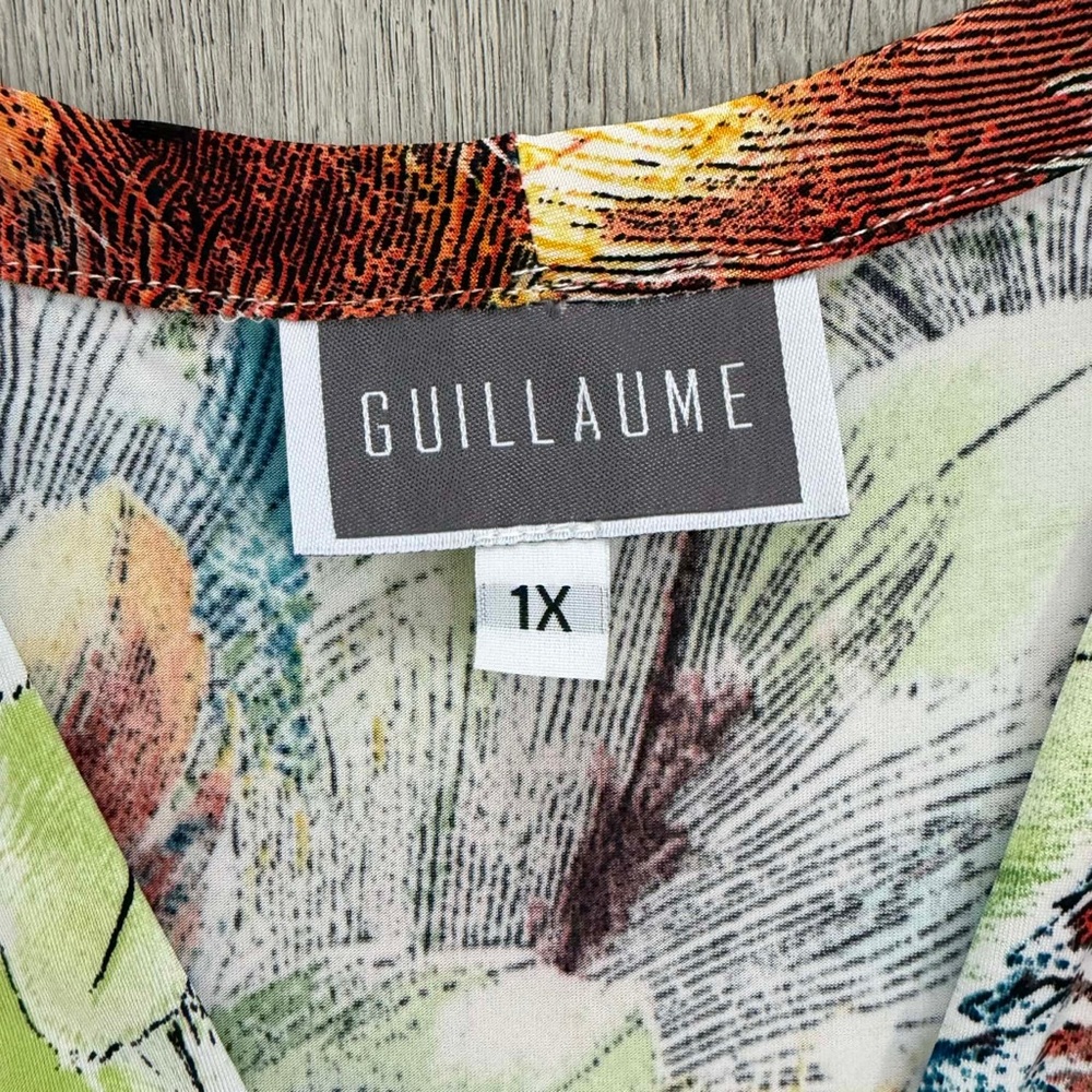 Guillaume Colorful Faux Wrap Tropical Maxi Dress Floral Slinky Boho Cruise Chic - Picture 3 of 4